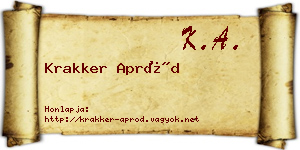 Krakker Apród névjegykártya